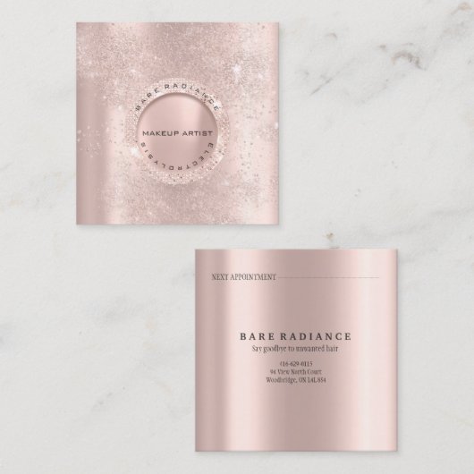 Rose der Elektrolyse Glitzer Lux Telefonnummerkarte (Vorne/Hinten)