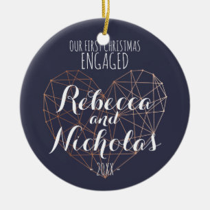 Rose der ersten Weihnachtsgeometrie Keramik Ornament