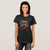 Rose der Eule Artwork Tierische Blume T-Shirt (Vorne ganz)