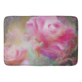 Rose der Fantasie in rosa Vintage botanische Maler Badematte
