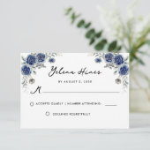 Rose der floralen Marine Adorned Golden Quinceaner Dankeskarte (Stehend Vorderseite)