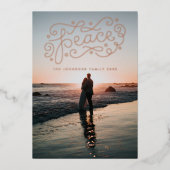 Rose der Friedenshandschrift Folien Feiertagskarte (Vorderseite)