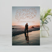 Rose der Friedenshandschrift Folien Feiertagskarte (Stehend vorne)