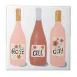 Rose Der ganze Tag Weinliebhaber Fliese<br><div class="desc">Karo aus dieser phantastischen Kachel mit einer lustigen Illustration über Wein. Passen Sie Ihren Text an. Karo in meinem Shop für weitere Designs und Farben!</div>