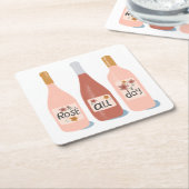 Rose Der ganze Tag Weinliebhaber Rechteckiger Pappuntersetzer (angewinkelt)