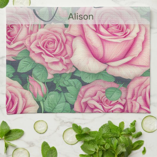 Rose der Geburtstag-Blume Juni Geschirrtuch (Gefaltet)