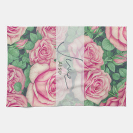 Rose der Geburtstag-Blume Juni Geschirrtuch