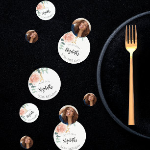 Rose der Geburtstagsfeier Gold Blume Foto Konfetti