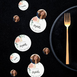 Rose der Geburtstagsfeier Gold Blume Foto Konfetti