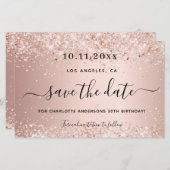 Rose der Geburtstagspartei Save the Date (Vorne/Hinten)