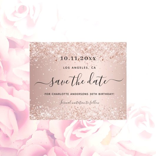 Rose der Geburtstagspartei Save the Date