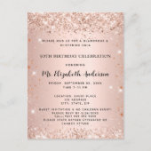 Rose der Geburtstagsparty Einladungspostkarte (Vorderseite)