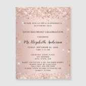 Rose der Geburtstagsparty Magneteinladung (Vorderseite)