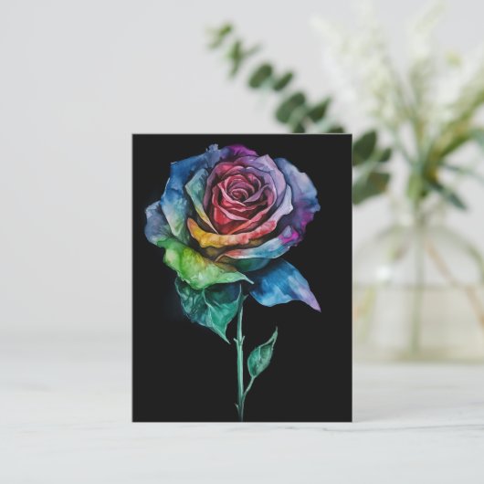 Rose der gefärbte Krawatte Postkarte (Stehend Vorderseite)