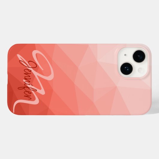 Rose der geometrischen Maschenöffnung Monogram Case-Mate iPhone Hülle (Rückseite (Horizontal))