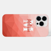 Rose der geometrischen Maschenöffnung Monogram iPhone Hülle (Rückseite (Horizontal))