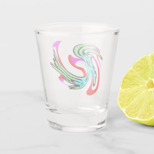 Rose der geteilten Liebe Schnapsglas (Rückseite)