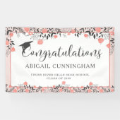 Rose der Graduierungspartei Gold Blush Banner (Horizontal)