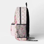 Rose der großen Hütte Pink Bow | Monogramm Bedruckter Rucksack (Rechts)