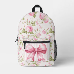 Rose der großen Hütte Pink Bow   Monogramm Bedruckter Rucksack