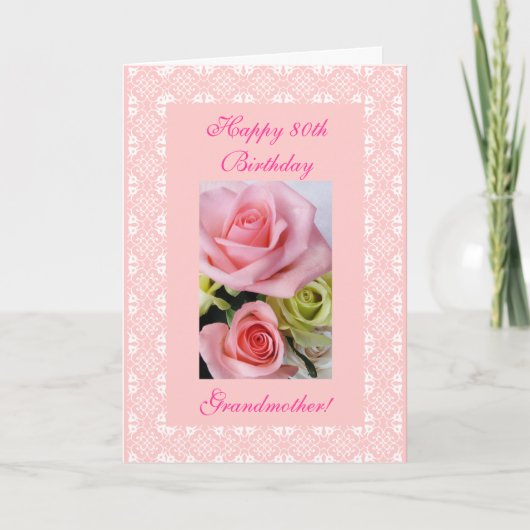 Rose der Großmutter zum 80. Geburtstag Karte (Vorderseite)
