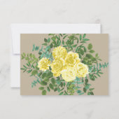 Rose der hellgelben Khaki Ecru Einladung (Rückseite)