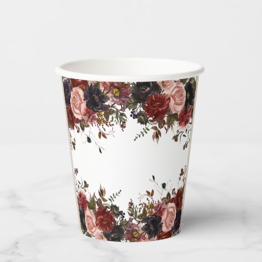 Rose der Herbstflora Blume Pappbecher (Vorderseite)