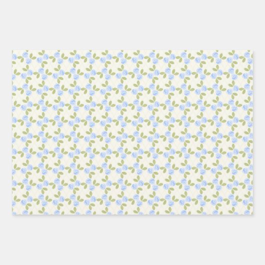 Rose der Hütte in Himmelblau Geschenkpapier Set (Vorderseite 3)