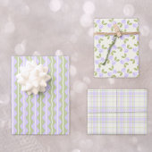 Rose der Hütte, Set von Tartan und Streifen in lil Geschenkpapier Set