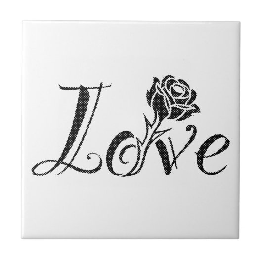 Rose der Liebe Fliese (Vorderseite)