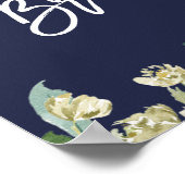 Rose der Marine Blumenkohl Brautparty Begrüßungsze Poster (Ecke)