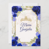 Rose der mexikanischen Girl Charra Quinceanera Einladung (Rückseite)