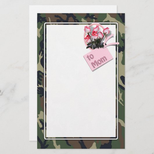 Rose der militärischen Mama Briefpapier (Vorne/Hinten)