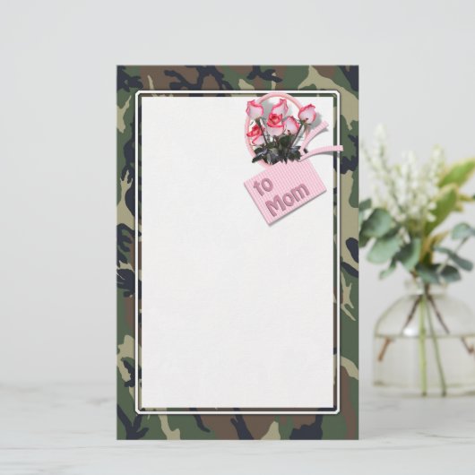 Rose der militärischen Mama Briefpapier (Stehend Vorderseite)