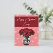 Rose der Mutter mit Blumenstrauß und Rot Postkarte (Stehend Vorderseite)