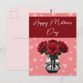 Rose der Mutter mit Blumenstrauß und Rot Postkarte (Vorne/Hinten)