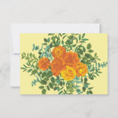 Rose der orangen und hellgelben Peonie Einladung (Rückseite)