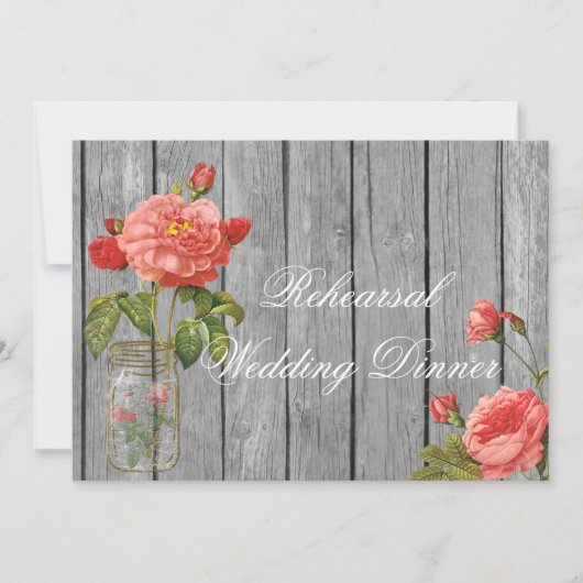 Rose der Orleans-Proben-Hochzeits-Einladungs-Karte Einladung (Vorderseite)