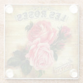 Rose der Provence, Frankreich Untersetzer aus Glas (Rückseite)