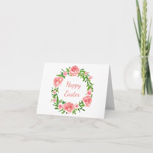 Rose der rosa Aquarell Karte (Vorderseite)