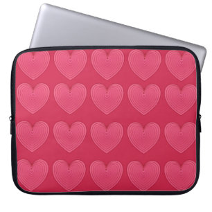 Rose der roten Herzen auf einem tiefer roten Hinte Laptopschutzhülle