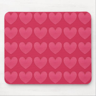 Rose der roten Herzen auf einem tiefer roten Hinte Mousepad
