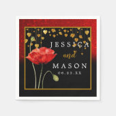 Rose der Roten Liebe Hochzeitcocktail Napkins Serviette (Vorderseite)