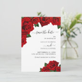 Rose der roten Liebe Save the Date Einladung (Stehend Vorderseite)