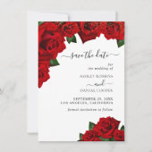 Rose der roten Liebe Save the Date Einladung (Vorderseite)