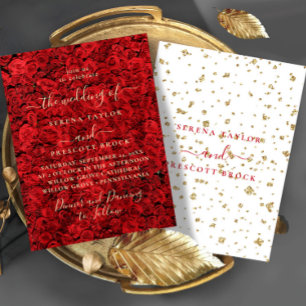 Rose der Roten Liebe zum Hochzeitsfest Einladung