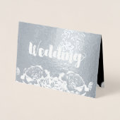 Rose der Silberfolie Typografie Einladungen (Vorderseite)