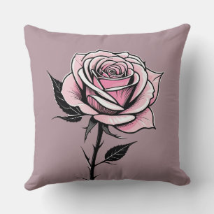 Rose der Tinte (Vintag rosa) Kissen