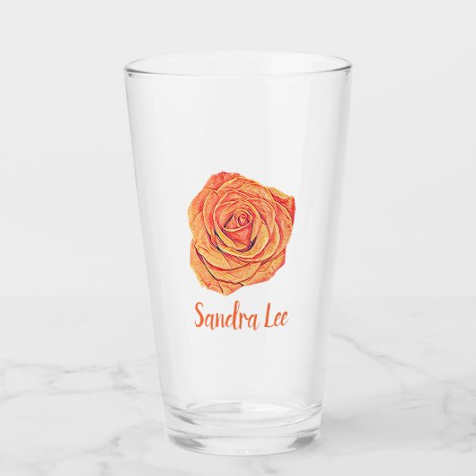 Rose der tropischen Mandarine Glas (Vorderseite)