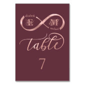 Rose der Unendlichkeit Tischnummer (Vorderseite)